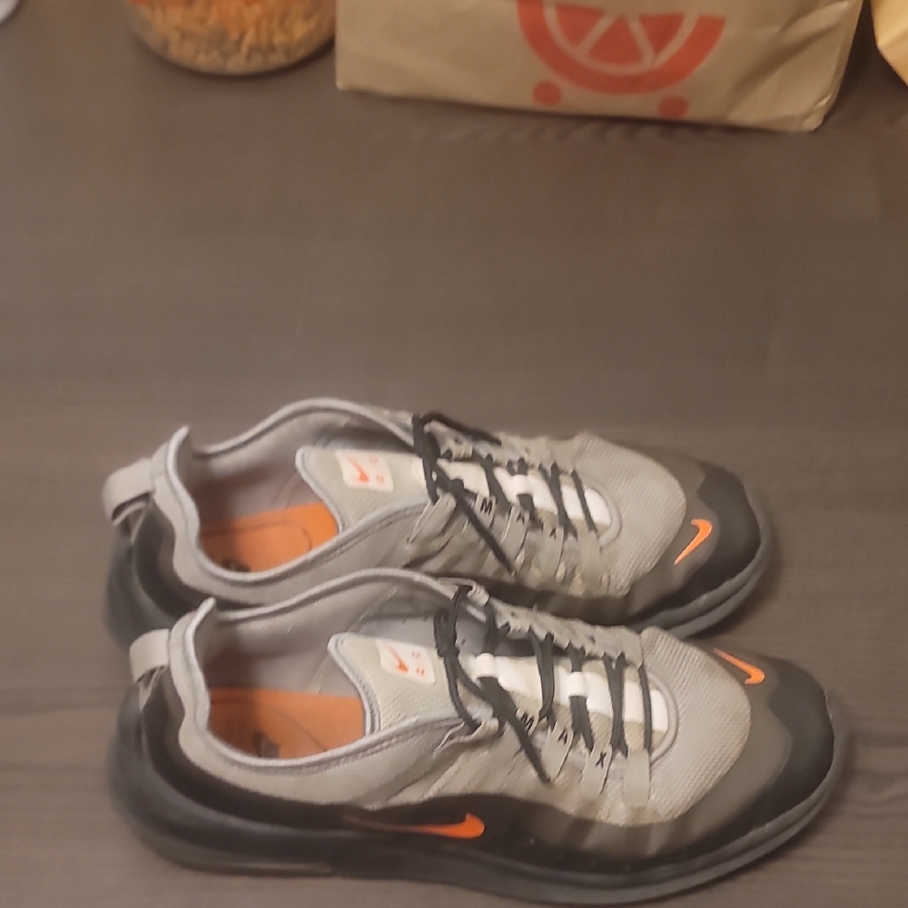 Gray and Orange Low-Top Sneakers for Athletic Activities